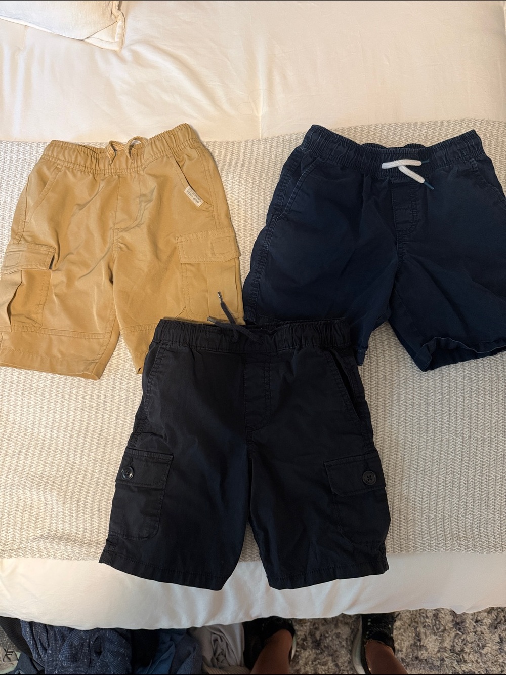 Cat & Jack Boys 3-Pack Shorts - Tan, Navy, Black